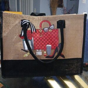 Stylish Black and Tan Tote Bag